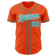 Laden Sie das Bild in den Galerie-Viewer, Custom Orange Teal-White Authentic Baseball Jersey

