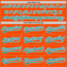 Laden Sie das Bild in den Galerie-Viewer, Custom Orange Teal-White Authentic Baseball Jersey
