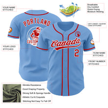 Load image into Gallery viewer, Custom Light Blue Red-White Authentic Baseball Jersey
