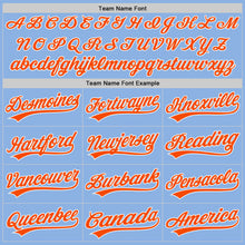 Load image into Gallery viewer, Custom Light Blue Orange-White Authentic Baseball Jersey

