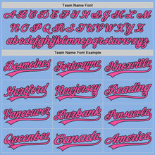 Load image into Gallery viewer, Custom Light Blue Pink-Black Authentic Baseball Jersey
