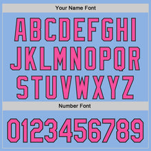 Load image into Gallery viewer, Custom Light Blue Pink-Black Authentic Baseball Jersey

