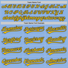 Load image into Gallery viewer, Custom Light Blue Navy-Yellow Authentic Baseball Jersey
