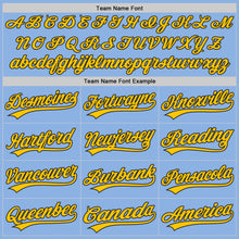 Load image into Gallery viewer, Custom Light Blue Black-Yellow Authentic Baseball Jersey
