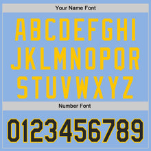 Load image into Gallery viewer, Custom Light Blue Black-Yellow Authentic Baseball Jersey

