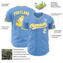 Load image into Gallery viewer, Custom Light Blue White-Yellow Authentic Baseball Jersey
