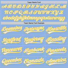 Load image into Gallery viewer, Custom Light Blue White-Yellow Authentic Baseball Jersey
