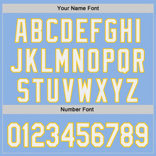 Load image into Gallery viewer, Custom Light Blue White-Yellow Authentic Baseball Jersey
