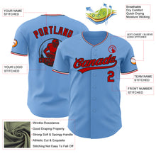 Load image into Gallery viewer, Custom Light Blue Red Black-White Authentic Baseball Jersey
