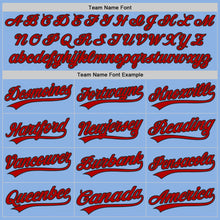 Load image into Gallery viewer, Custom Light Blue Red Black-White Authentic Baseball Jersey
