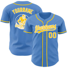 Load image into Gallery viewer, Custom Powder Blue Yellow-White Authentic Baseball Jersey
