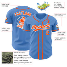 Charger l'image dans la galerie, Custom Powder Blue Orange-White Authentic Baseball Jersey
