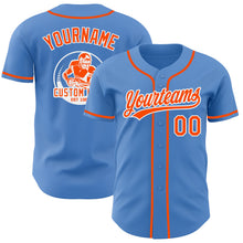 Charger l'image dans la galerie, Custom Powder Blue Orange-White Authentic Baseball Jersey
