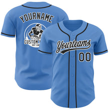 Charger l'image dans la galerie, Custom Powder Blue Black-White Authentic Baseball Jersey
