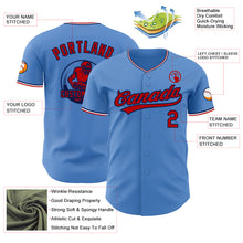 Load image into Gallery viewer, Custom Powder Blue Red Navy-White Authentic Baseball Jersey
