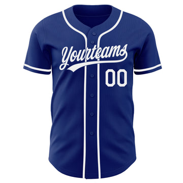 Custom Royal-White Authentic Baseball Jersey