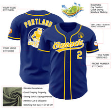 Load image into Gallery viewer, Custom Royal Yellow-White Authentic Baseball Jersey
