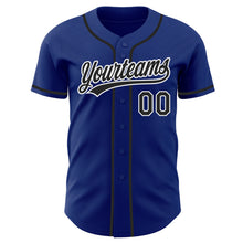 Load image into Gallery viewer, Custom Royal Black-White Authentic Baseball Jersey
