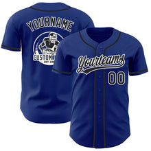 Load image into Gallery viewer, Custom Royal Black-White Authentic Baseball Jersey
