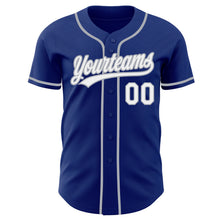 Load image into Gallery viewer, Custom Royal White-Gray Authentic Baseball Jersey
