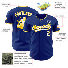 Load image into Gallery viewer, Custom Royal White-Yellow Authentic Baseball Jersey
