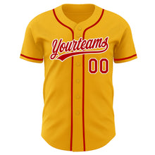 Laden Sie das Bild in den Galerie-Viewer, Custom Gold Red-White Authentic Baseball Jersey
