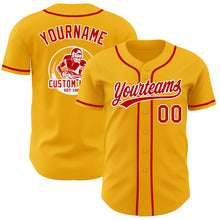 Laden Sie das Bild in den Galerie-Viewer, Custom Gold Red-White Authentic Baseball Jersey
