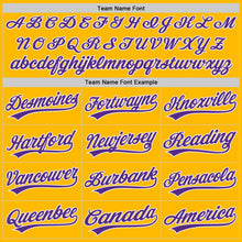Load image into Gallery viewer, Custom Gold Purple-White Authentic Baseball Jersey
