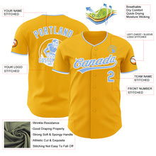 Laden Sie das Bild in den Galerie-Viewer, Custom Gold Light Blue-White Authentic Baseball Jersey
