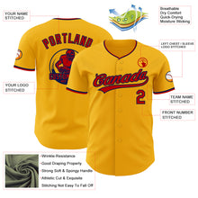 Laden Sie das Bild in den Galerie-Viewer, Custom Gold Red-Navy Authentic Baseball Jersey
