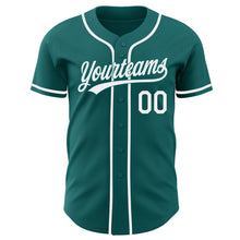 Load image into Gallery viewer, Custom Teal-White Authentic Baseball Jersey

