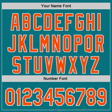 Load image into Gallery viewer, Custom Teal Orange-White Authentic Baseball Jersey
