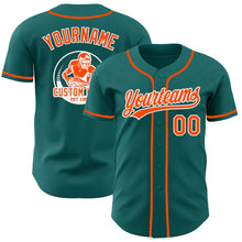 Load image into Gallery viewer, Custom Teal Orange-White Authentic Baseball Jersey
