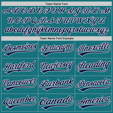 Load image into Gallery viewer, Custom Teal Navy-White Authentic Baseball Jersey
