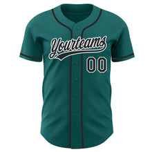 Load image into Gallery viewer, Custom Teal Black-White Authentic Baseball Jersey

