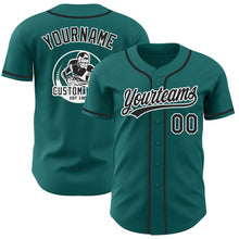 Load image into Gallery viewer, Custom Teal Black-White Authentic Baseball Jersey
