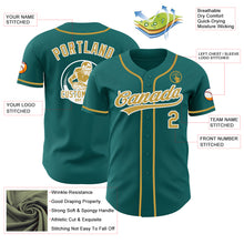 Laden Sie das Bild in den Galerie-Viewer, Custom Teal Old Gold-White Authentic Baseball Jersey
