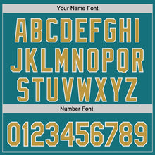 Laden Sie das Bild in den Galerie-Viewer, Custom Teal Old Gold-White Authentic Baseball Jersey
