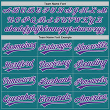 Laden Sie das Bild in den Galerie-Viewer, Custom Teal Purple-White Authentic Baseball Jersey
