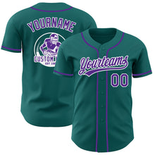 Laden Sie das Bild in den Galerie-Viewer, Custom Teal Purple-White Authentic Baseball Jersey
