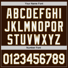 Load image into Gallery viewer, Custom Brown White-Old Gold Authentic Baseball Jersey
