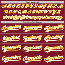 Load image into Gallery viewer, Custom Crimson White-Yellow Authentic Baseball Jersey
