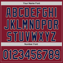 Laden Sie das Bild in den Galerie-Viewer, Custom Crimson Navy-Cream Authentic Baseball Jersey

