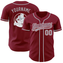 Laden Sie das Bild in den Galerie-Viewer, Custom Crimson Gray-White Authentic Baseball Jersey
