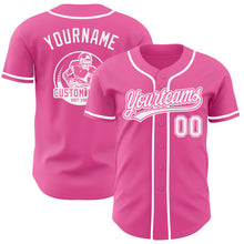 Load image into Gallery viewer, Custom Pink-White Authentic Baseball Jersey
