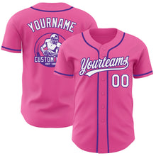 Laden Sie das Bild in den Galerie-Viewer, Custom Pink White-Purple Authentic Baseball Jersey
