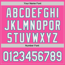 Load image into Gallery viewer, Custom Pink White-Teal Authentic Baseball Jersey
