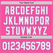Load image into Gallery viewer, Custom Pink White-Light Blue Authentic Baseball Jersey
