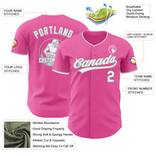 Load image into Gallery viewer, Custom Pink White-Gray Authentic Baseball Jersey
