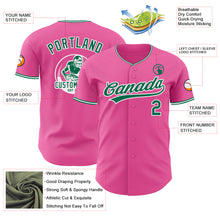 Load image into Gallery viewer, Custom Pink Kelly Green-White Authentic Baseball Jersey
